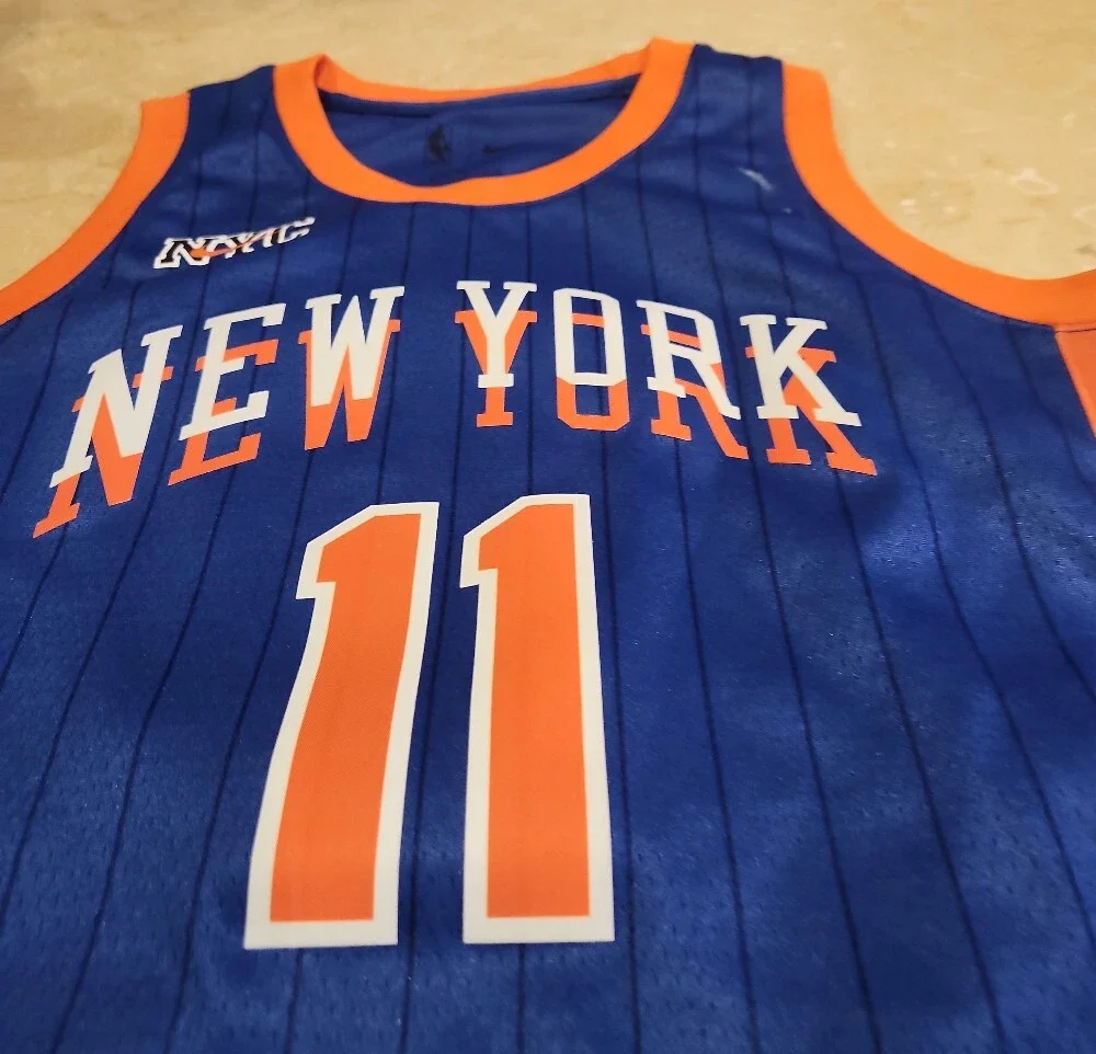 Nike Blue & Orange New York #11 Basketball Jersey